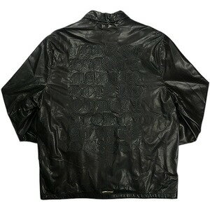 CHROME HEARTS クロム・ハーツ EYE CHART OLD ENGLISH LEATHER COACH JACKET BLK コーチジャケット 黒 ...
