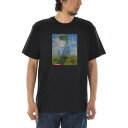 【半袖 アートTシャツ】モネ Tシャツ クロード・モネ 散歩、日傘をさす女性 ライフ イズ アート 半袖 ショートスリーブ SS S/S メンズ レディース 大きいサイズ ビックサイズ ブラック 黒 おしゃれ アート 絵画 名画 ティーシャツ S M L xxl ブランド【S47_01】