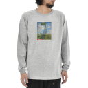 【長袖 アートTシャツ】モネ Tシャツ クロード・モネ 散歩、日傘をさす女性 ライフ イズ アート 長袖 ロングスリーブ ロンT メンズ レディース 大きいサイズ ビックサイズ グレー 灰 おしゃれ アート 絵画 名画 ティーシャツ S M L xxl ブランド(4)