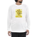 【長袖 アートTシャツ】ゴッホ Tシャツ ひまわり 向日葵 フィンセント・ファン・ゴッホ ライフ イズ アート 長袖 ロングスリーブ ロンT メンズ レディース 大きいサイズ ビックサイズ おしゃれ 絵画 名画 ティーシャツ S M L XL XXL ホワイト 白 ブランド