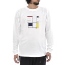 【長袖 アートTシャツ】モンドリアン Tシャツ ピエト・モンドリアン タブロー ライフ イズ アート 長袖 ロングスリーブ ロンT ホワイト 白 メンズ レディース 大きいサイズ ビックサイズ ベースボール おしゃれ アート 絵画 名画 ティーシャツ S M L XL XXL ブランド