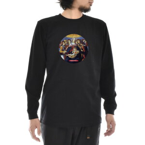 【長袖 アートTシャツ】サンドロ・ボッティチェッリ Tシャツ ザクロの聖母 ライフ イズ アート 長袖 ロングスリーブ ロンT メンズ レディース 大きいサイズ ビックサイズ おしゃれ 絵画 名画 ティーシャツ S M L XL XXL ブラック 黒 ブランド