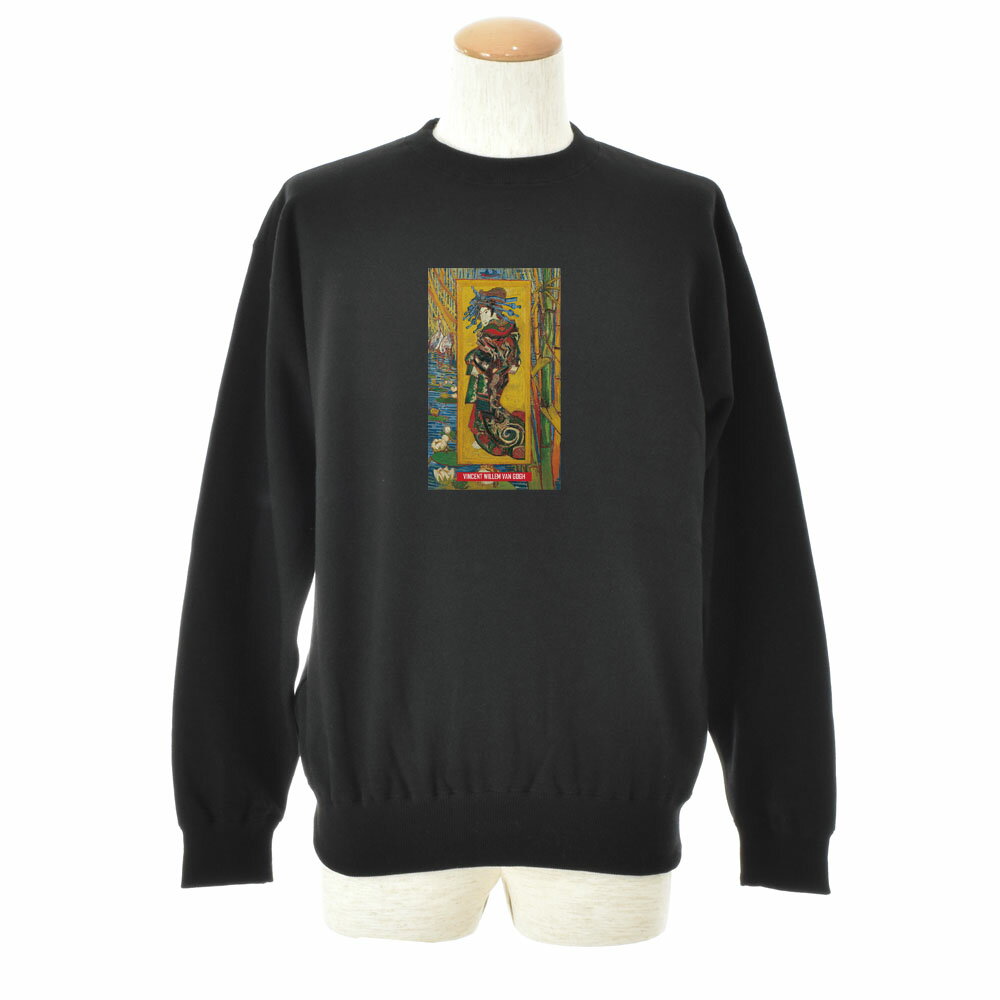 【アートトレーナー】ゴッホ トレーナー ジャポネズリー おいらん フィンセント・ファン・ゴッホ Life is ART ライフ イズ アート スウェットトレーナー スエットトレーナー メンズ レディース 大きいサイズ ビック 絵画 名画 S M L XL XXL ブラック 黒【S47_01】