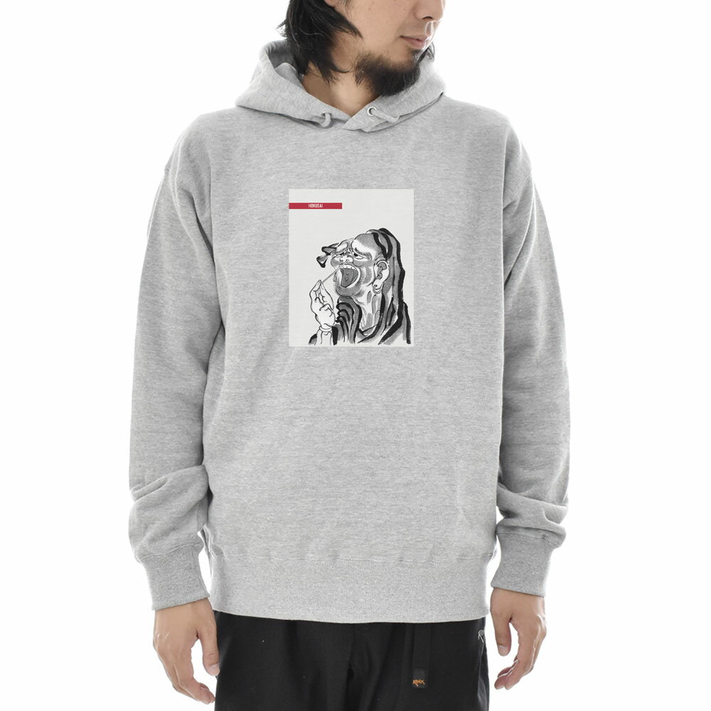 【アートパーカー】葛飾北斎 パーカー DARUMA だるま ダルマ 達磨 浮世絵 Life is ART ライフ イズ アート スウェットパーカー スエットパーカー メンズ レディース 大きいサイズ ビック おしゃれ 絵画 名画 グレー 灰 ブランド