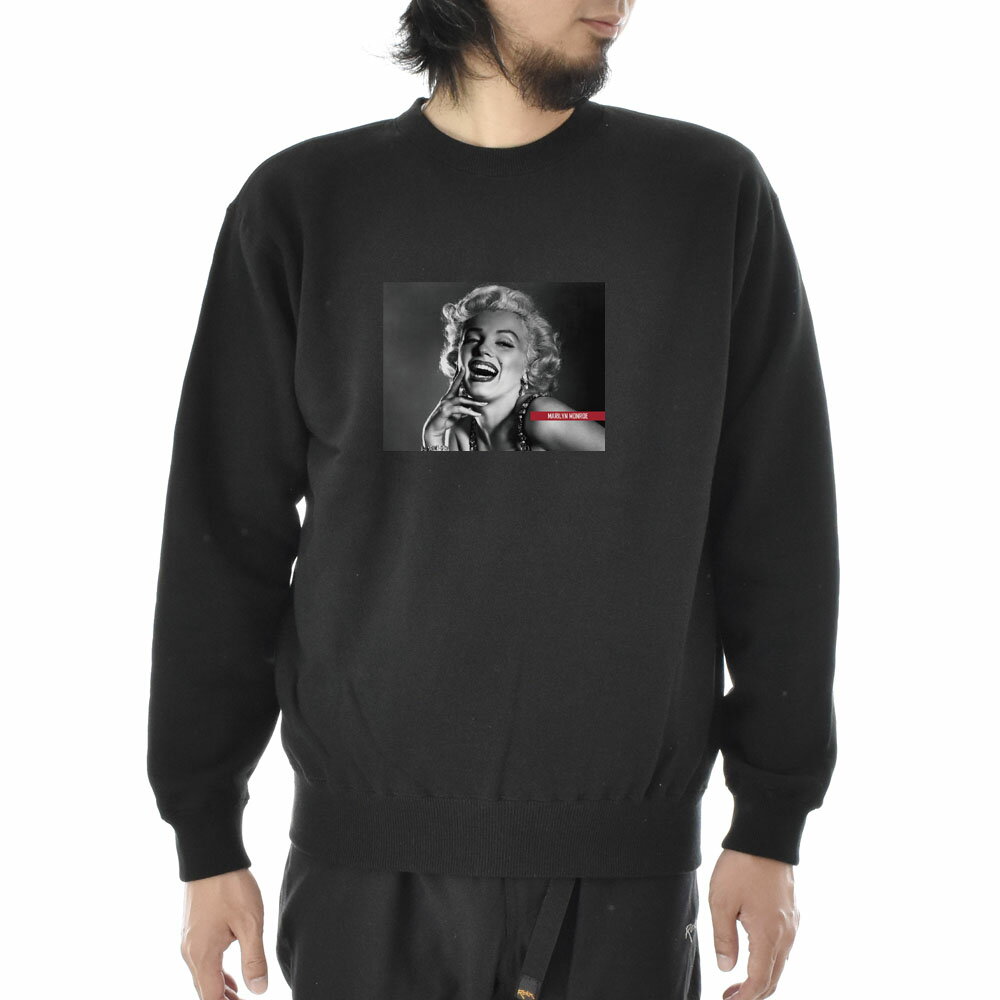 【アートトレーナー】マリリン・モンロー トレーナー フォト 写真 Pin-up Photography Life is ART ライフ イズ アート スウェット スエット メンズ レディース 大きいサイズ ビック ガールズプリント ブラック 黒