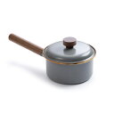 ベアボーンズ リビング BAREBONES LIVING 片手鍋 エナメルソースパン 琺瑯 ホウロウ 直火 木製ハンドル 蓋付き フタ付き インテリア アウトド...
