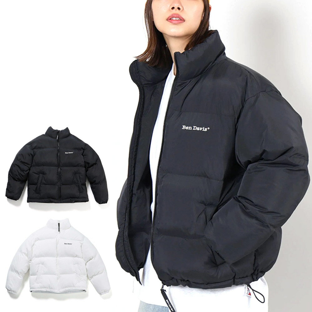 【2点以上購入でお得なクーポン】ベンデイビス BEN DAVIS 中綿 スタンドカラー ジャケット BD PUFFER JACKET フェイクダウンジャケット ショート丈 ロゴ刺繍 無地 シンプル メンズ レディース 男女兼用 ユニセックス ブラック 黒 ホワイト 白 T-2780007