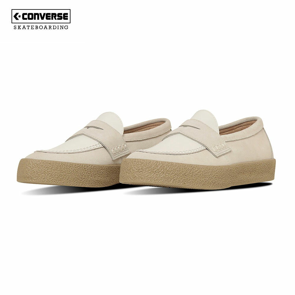 【10%OFFセール】コンバース スケートボーディング CONVERSE SKATEBOARDING スニーカー ローファー CS LOAFER 2 SK 33701871【メンズ 男性 26.5cm 27.0cm ローカット LOW SK8 スケボー スケート仕様 スエード ベージュ ホワイト】