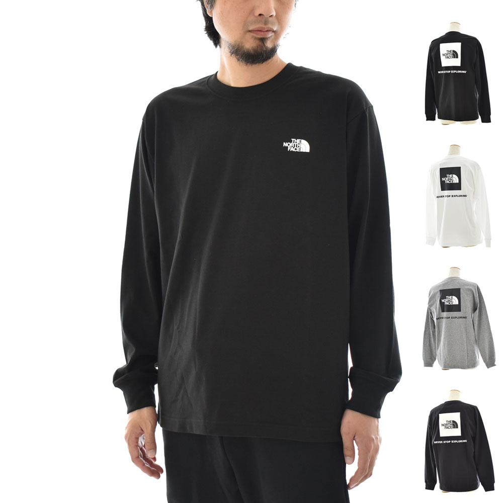 【10%OFFセール】ザ ノースフェイス THE NORTH FACE Tシャツ ロングスリーブバックスクエアロゴティー ロンT バックプリント スクエアーロゴ 速乾 長袖 UVカット メンズ レディース ブラック 黒 白 NT82131【サステナブル素材】【リサイクル素材 ポリエステル】