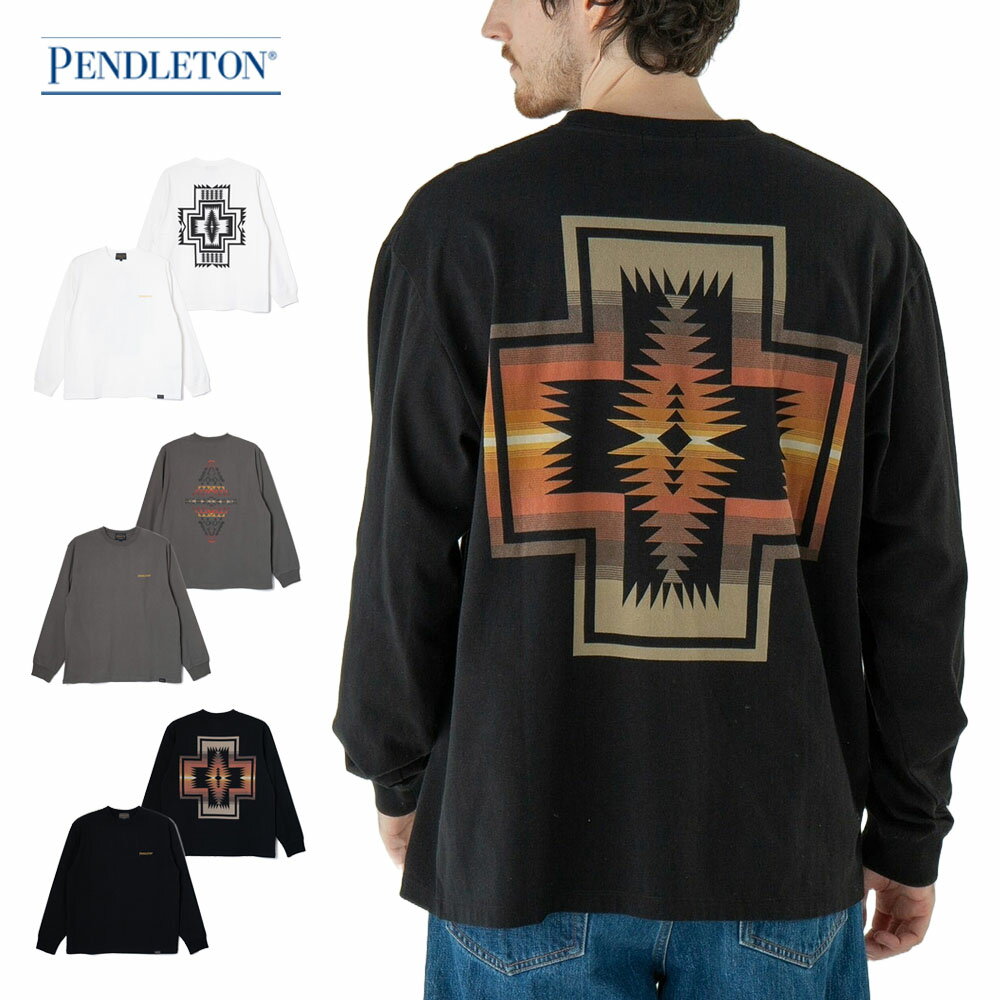 樂天商城 - ペンドルトン PENDLETON バックプリント 長袖Tシャツ ロングスリーブTシャツ PENDLETON BACK PRINT LS TEE 5475-1115 5475-1015【メンズ レディース 男女兼用 ユニセックス S M L プリントT ネイティブ柄 カジュアル ストリート アウトドア 】