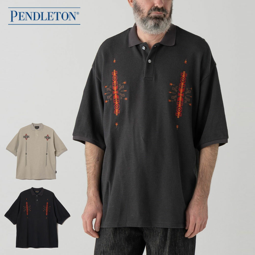 樂天商城 - ペンドルトン PENDLETON ポロシャツ エンボス 半袖ポロシャツ EMB Polo Shirt 6275-4006【メンズ レディース オーバーサイズ ワイドシルエット 綿 コットン100% 厚手 ネイティブ柄 ネイティブアメリカン】
