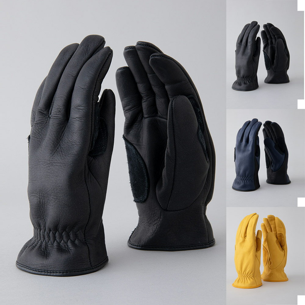 UNCROWD アンクラウド GRIP SWANY グリップスワニー グローブ レザーグローブ バイクグローブ バイク用 手袋 メンズ 滑り止め 暖かい 牛革 本革 オールシーズン ブルコ BLUCO ブラック 黒 ネイビー 紺色 イエロー 黄色 UC-110-021のサムネイル