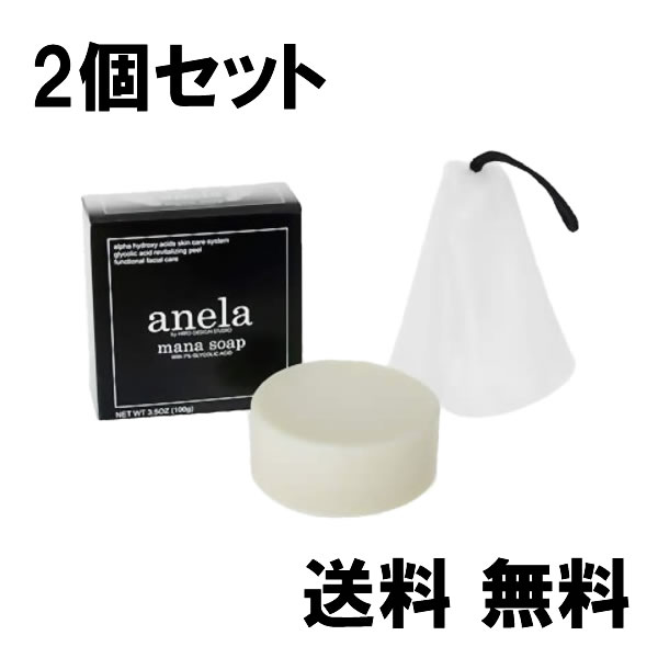 2個セットマナ ソープ anela アネラ マナソープ (AHA7%) 100g 泡立てネット付き