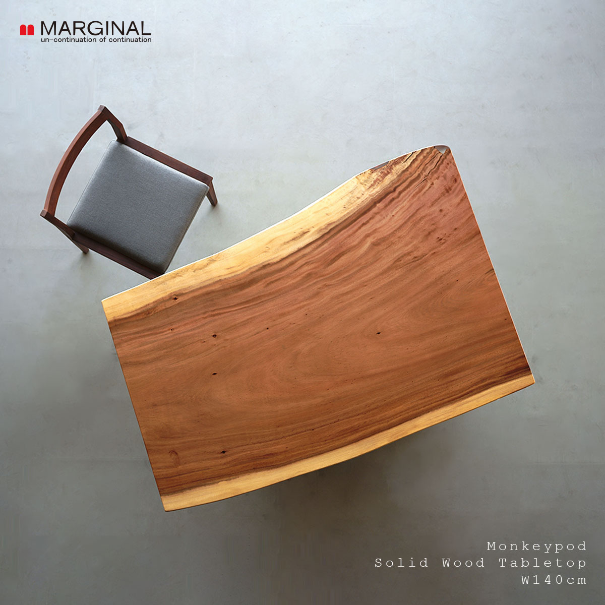 【モンキーポッド 一枚板天板レジンあり 幅140cm】【現品】｜幅140cm 4人掛け｜天然木一枚板｜モンキー..