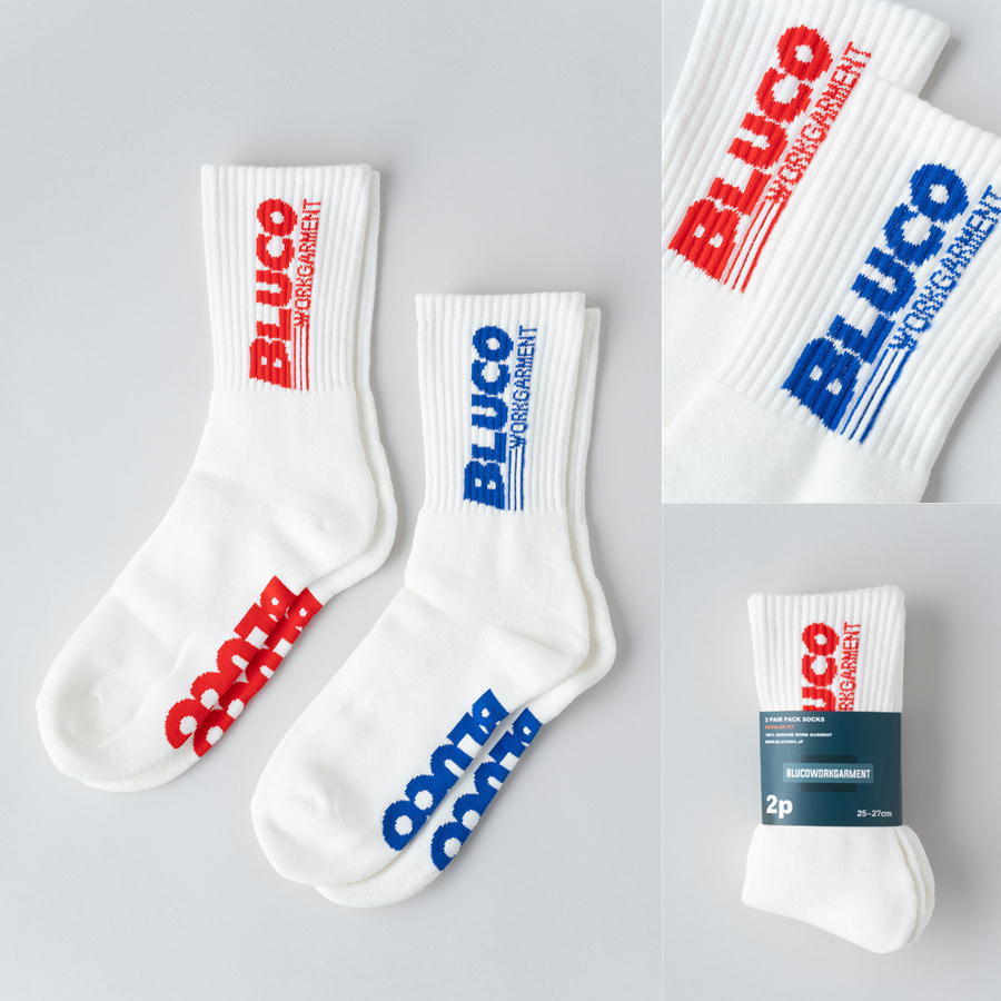 BLUCO ブルコ ソックス 2-PAC SOX -Logo- 1402　靴下