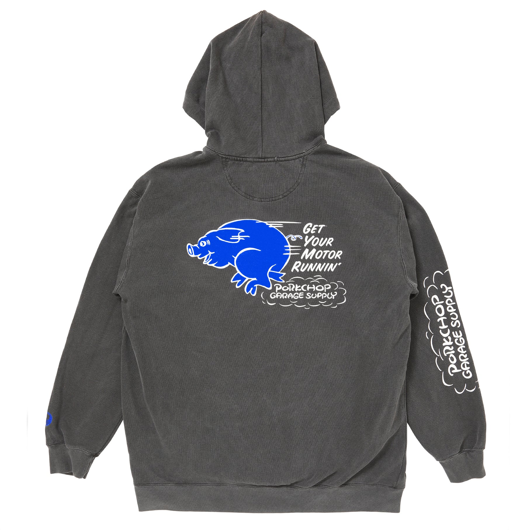 PORKCHOP GARAGE SUPPLY ポークチョップ ガレージサプライ パーカー RUNNING LOGO HOODIE/ASH BLACK