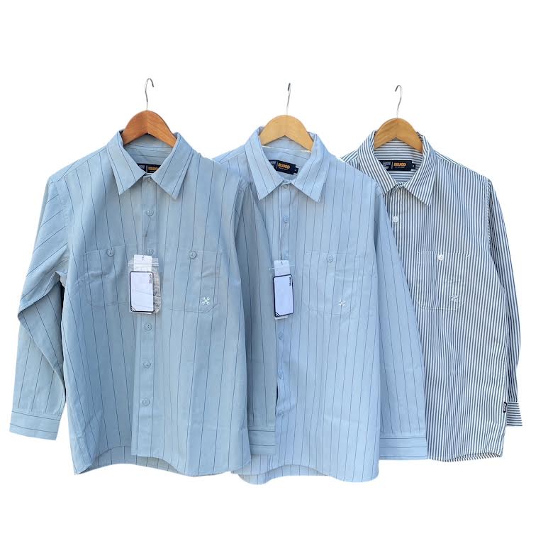 Rakuten - BLUCO WORK GARMENT ブルコ スタンダードワークシャツ L/S -Stripe-161-11-119