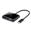 エレコム ドッキングステーション USB-C HDMI 変換 TYPE-C - HDMI & VGA ( D-sub15ピン ) 変換アダプタ ブラック AD-CHDMIVGA HDMIケーブル セット(2)