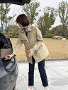 スプリングコート トレンチコート レディース 春秋 おしゃれ ロング 大きいサイズ トレンチ スプリング コート アウター ロングコート ビッグ ドロップショルダー シンプル カジュアル 通勤 入学式 入園式 卒業式 2024 春の ダブル