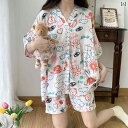 ロンT レディース おしゃれ 夏の パジャマの 女の子 スーツ 太った MM 半袖 綿 シルクは 外で 着用 できる 人工 綿の ホーム 服