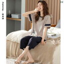 部屋着 セットアップ サマーワッフル 2025年 レディース パジャマ 夏用 綿 半袖 クロップドパンツ 夏 着れる ホームウェア 春秋 スーツ