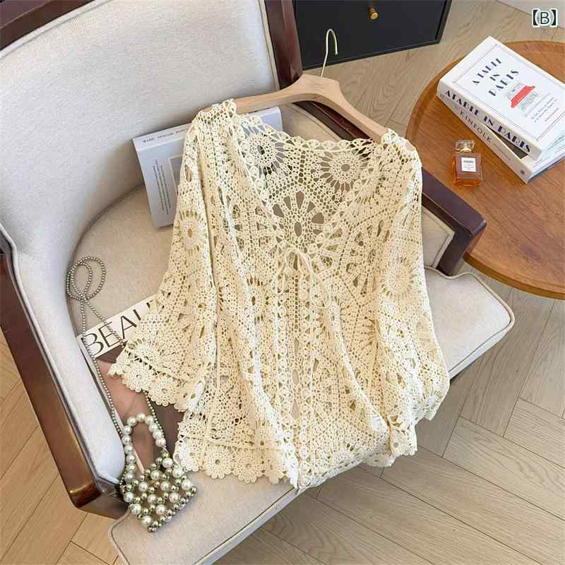 ゆったり UVカット カーデ 指穴 カーディガン ロングカーディガン レディース 紫外線対策 自転車 アウトドア ロング 長袖 ライトアウター 薄手 羽織 透け シアー サマーニット きれいめ 体型カバー 大きいサイズ 春夏 シンプル 黒 HU