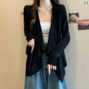 ゆったり UVカット カーデ 指穴 カーディガン ロングカーディガン レディース 紫外線対策 自転車 アウトドア ロング 長袖 ライトアウター 薄手 羽織 透け...