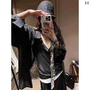 ドッキングトップス 半袖 レディース OHLABABY レース ステッチ シャツ レディース 夏 ゆったり 薄手 日焼け防止 ブラウス トップス(4)