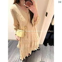 Tシャツ レディース トップス 半袖 LUU Tao Xier / 厚手 ニット ジャカード プリーツ ワンピース レディース 春秋 長袖 レース ロング スカート インナーウェア(4)