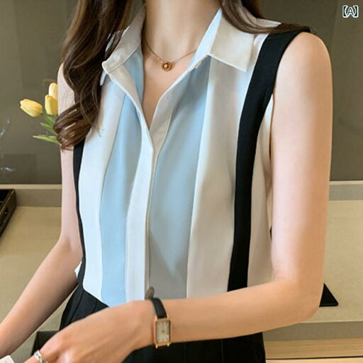 シャツ ノースリーブ レディース トップス ノースリーブ シフォンシャツ レディース 2025 夏 スタイル ウエスト コート レイ ヤード インナーレイヤリング シャツ ベスト トップス シャツ ノースリーブ レディース トップス ノースリーブ シフォンシャツ レディース 2025 夏 スタイル ウエスト コート レイ ヤード インナーレイヤリング シャツ ベスト トップス