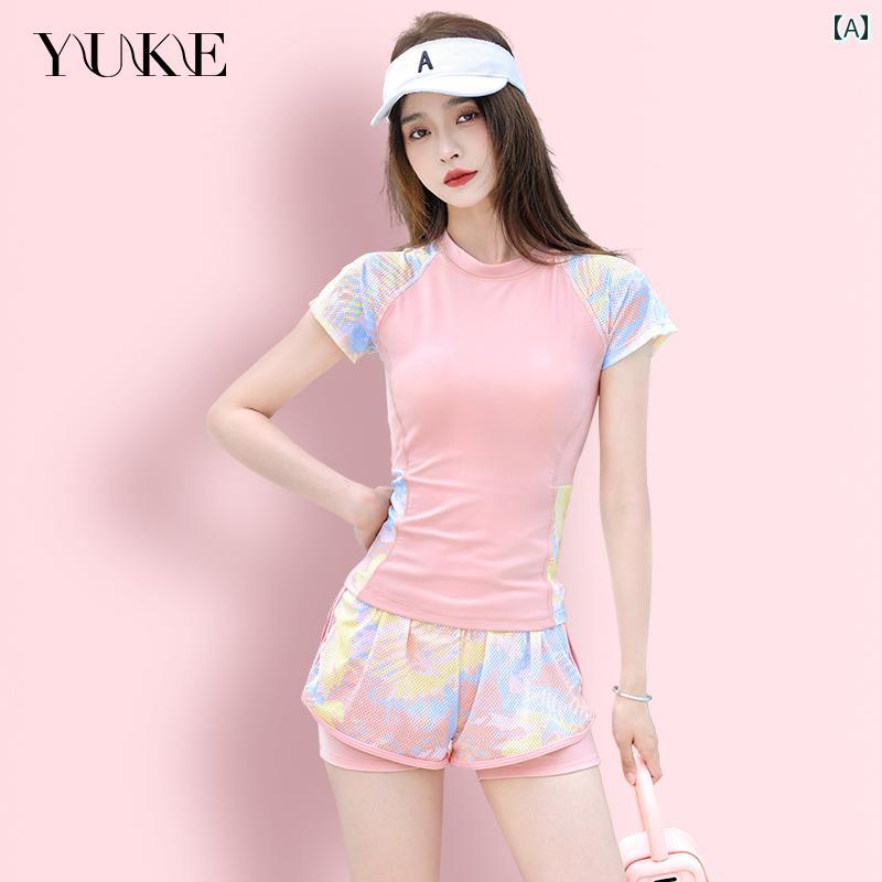 ラッシュガード インナー 水着 温泉用 女性用 水着 分割 タイプ 進化 した お腹 カバー＆ 着 痩せ年 大きいサイズ 太い mm 水着