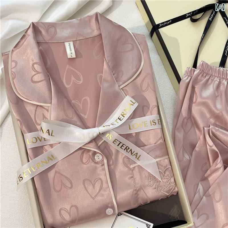 リブ セットアップ 上下セット 春秋 夏の 女性用 パッド入り パジャマ 高級 冷感 半袖 2024年新 スタイル 軽くて 高級 シルク ホームウェア