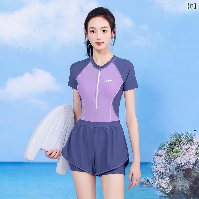 ラッシュガード インナー 水着 Xtep 水着 レディース 2025 新型 ティブ スリム お腹 カバー プロ ワンピース フラット アングル スイミング プール スペシャル トレーニング 水着