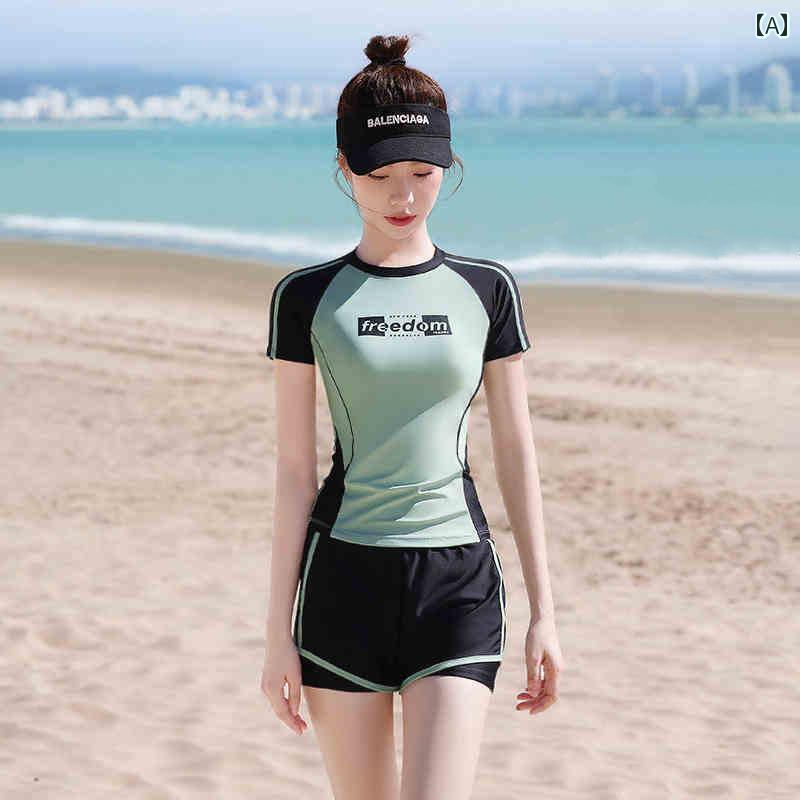 ラッシュガード インナー 水着 女性 水着 2024 ハイエンド 保守的な 分割 腹 カバー スリム プロの スイミング プールな 温泉 水着