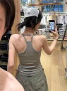 レディース ルームウェア レディース ホットなと アメリカ グレーの パッド入り キャミソールは インナー レイヤーと しても アウター レイヤーと しても 着用 でき 美しい 背中の スポーツブラです。(4)