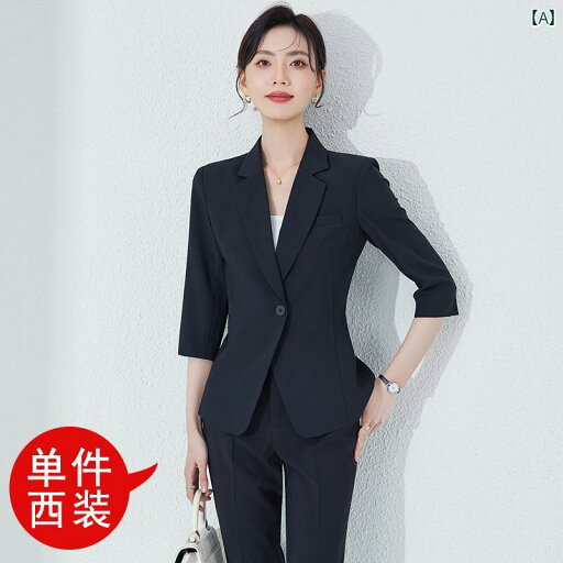 Aライン カットソー ミディアム丈 黒の スーツ ジャケット レディース 薄手 七分袖 夏の プロの 高級 面接 スーツ スーツ フォーマル 作業着 Aライン カットソー ミディアム丈 黒の スーツ ジャケット レディース 薄手 七分袖 夏の プロの 高級 面接 スーツ スーツ フォーマル 作業着