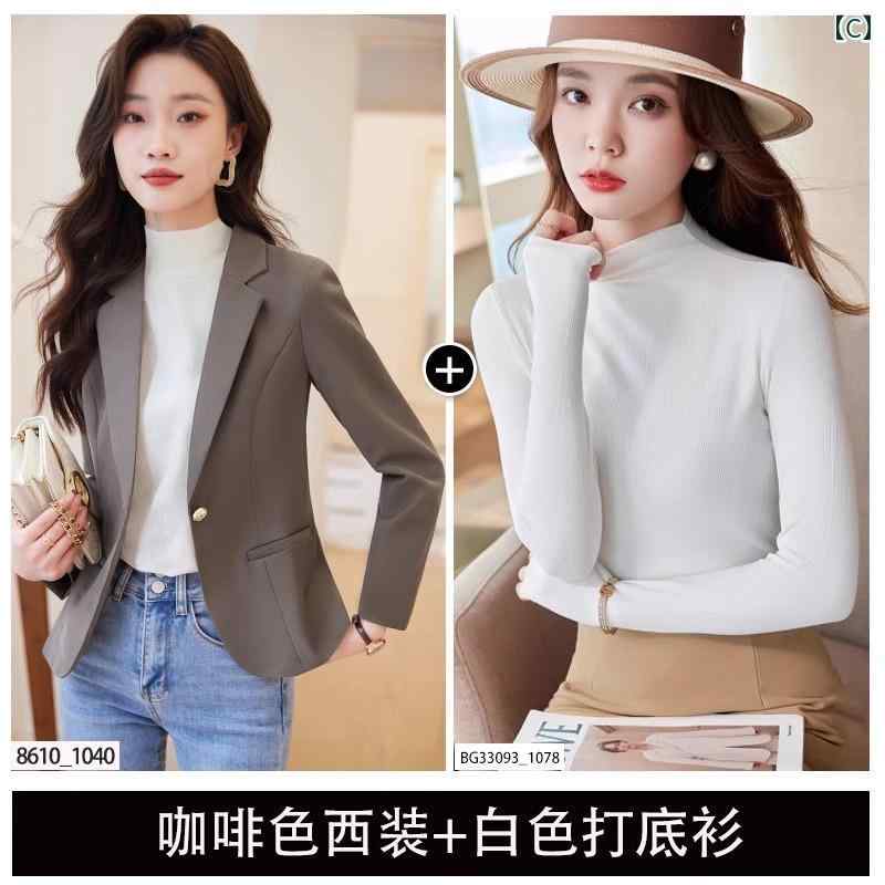 Aライン カットソー ミディアム丈 女性用 スモール スーツ ジャケット 春秋 2025新 スタイル ハイエンド レディース ショート トップス カジュアル スモール スリム スーツ