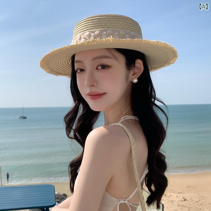 麦わら 帽子 ペーパーハット ストローハット レディース メンズ キッズ 子ども 女の子 男の子 uv 日よけ 日焼け防止 熱中症対策 折りたたみ 女性用 ボウ レース 麦わら 帽子 夏用 ビーチ用 つば 広 バケーションスタイル 日焼け防止