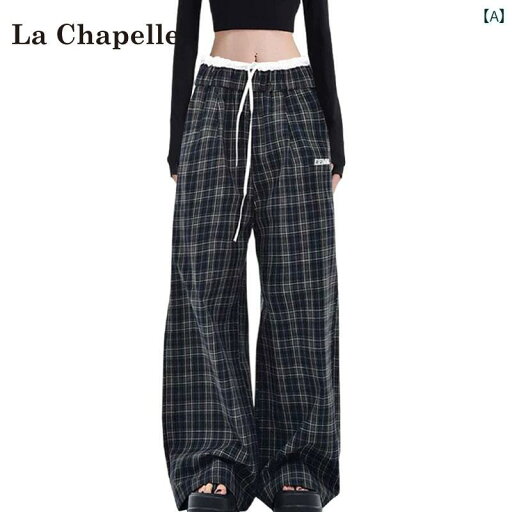 ワイドパンツ レディース カジュアル おしゃれ La Chapelle アメリカン チェック 柄 ワイド レッグ パンツ レディース 2025 春 スタイル カジュアル ストレート パンツ ワイドパンツ レディース カジュアル おしゃれ La Chapelle アメリカン チェック 柄 ワイド レッグ パンツ レディース 2025 春 スタイル カジュアル ストレート パンツ