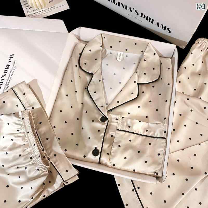 リブ セットアップ 上下セット 韓国 シンプル ドットの パジャマ 3点 セット 女性用 夏用 半袖 冷感 薄手 スタイル 高級 レディース ホームウェア