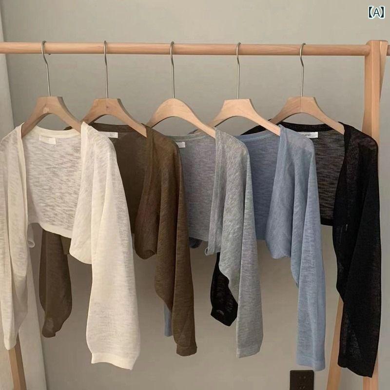 ゆったり UVカット カーデ 指穴 カーディガン ロングカーディガン レディース 紫外線対策 自転車 アウトドア ロング 長袖 ライトアウター 薄手 羽織 透け シアー サマーニット きれいめ 体型カバー 大きいサイズ 春夏 シンプル 黒 HU