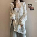 ゆったり UVカット カーデ 指穴 カーディガン ロングカーディガン レディース 紫外線対策 自転車 アウトドア ロング 長袖 ライトアウター 薄手 羽織 透け シアー サマーニット きれいめ 体型カバー 大きいサイズ 春夏 シンプル 黒 HU