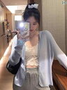 ゆったり UVカット カーデ 指穴 カーディガン ロングカーディガン レディース 紫外線対策 自転車 アウトドア ロング 長袖 ライトアウター 薄手 羽織 透け...
