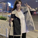 UVパーカー UPF50+ UVカット レディース UVパーカー UPF50+ UVカット レディース フェイク ラビットファー リバーシブル デニムジャケット レディース 冬用 韓国 ゆったり 裏起毛 厚手 コットン コート パーカージャケット(4)