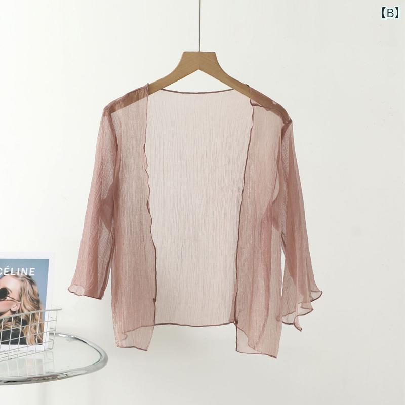 UVパーカー UPF50+ UVカット レディース UVパーカー UPF50+ UVカット レディース パール シフォン チャイナ ドレス アウター カーディガン 冷感 日焼け防止 服 レディース 夏 秋 2025 チャイナ風 薄手 ジャケット