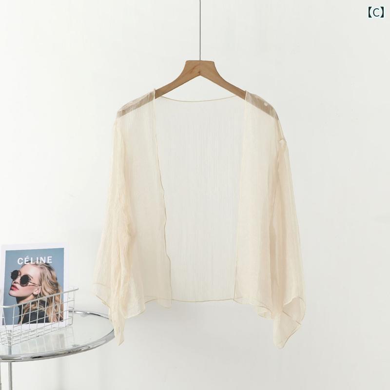 UVパーカー UPF50+ UVカット レディース UVパーカー UPF50+ UVカット レディース パール シフォン チャイナ ドレス アウター カーディガン 冷感 日焼け防止 服 レディース 夏 秋 2025 チャイナ風 薄手 ジャケット