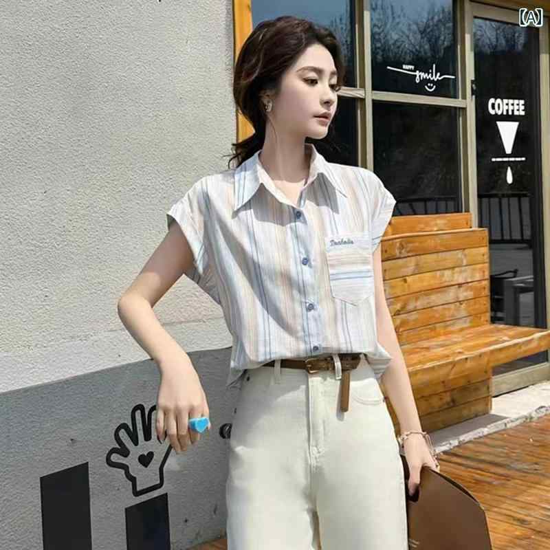 長袖 Tシャツ ボーダートップス チュニック ロンT ボリューム袖 ボリュームスリーブ ぽわん袖 ポワン袖 韓国 カジュアル スリミングと 年齢を 減らす な レディース ストライプシャツ 2025 夏の シンプルで な トップス(4)