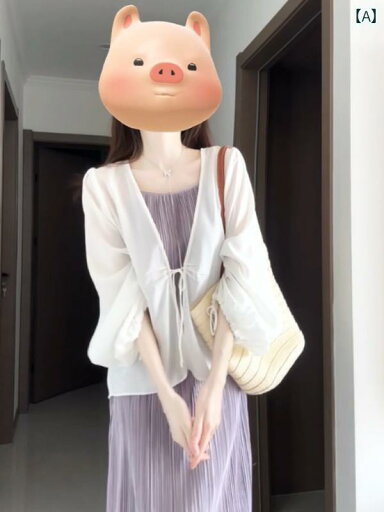 軽い チャイナ風 レースアップ シフォンの 夏の 女性用 日焼け防止 服。 チャイナ ドレス スカート アウター ショール 薄手の カーディガンジャケット 通気性の ある ブラウス 付き。 軽い チャイナ風 レースアップ シフォンの 夏の 女性用 日焼け防止 服。 チャイナ ドレス スカート アウター ショール 薄手の カーディガンジャケット 通気性の ある ブラウス 付き。