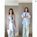 レディース ルームウェア 女性用 ホワイト パッド入り ベストと 小さい キャミソール 2025 春夏 アメリカン ボトムス 美しい バック アウターウェア トップ