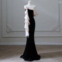 パーティードレス パンツドレス パンツスタイル セットアップ レディース 黒の イブニングドレス 軽い 高級 高級 パーティーの 美しい ドレス フィッシュ テール スカート 2025 高級
